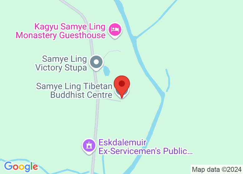 Map showing location of Samye Ling Tibetan Buddhist Centre