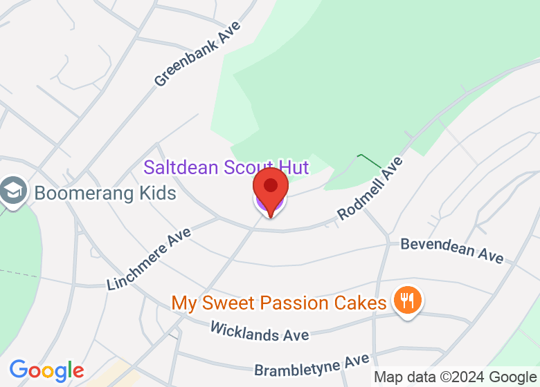 Map showing location of Saltdean Scout Hut