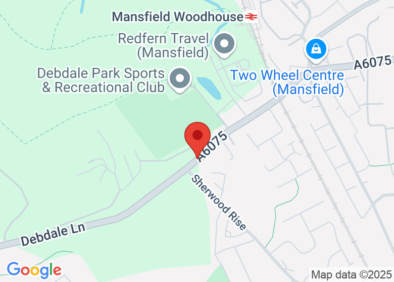Map showing location of Debdale Sports Club