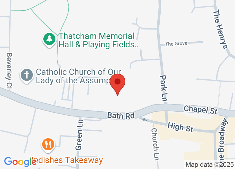 Map showing location of Thatcham Catholic Hall