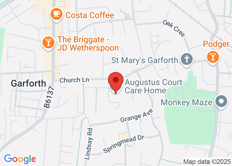 Map showing location of Augustus Court Care Home