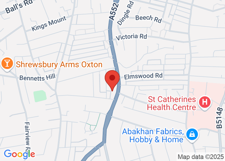 Map showing location of Birkenhead Gymnastics Academy