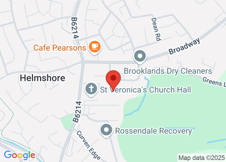 Map showing location of St Veronica's Roman Catholic Primary School. Helmshore