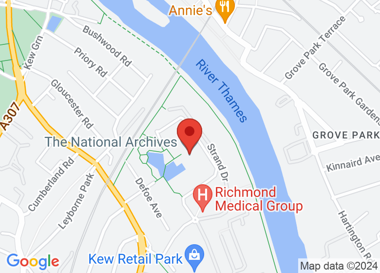 Map showing location of The National Archives