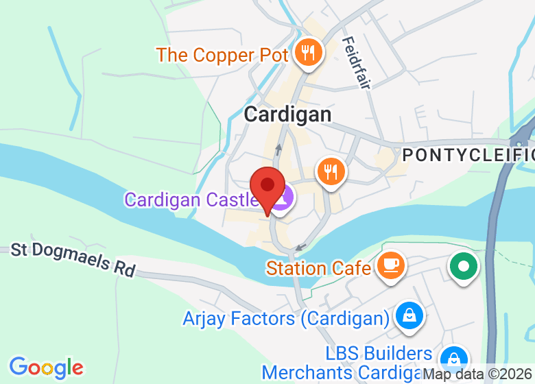 Map showing location of Cardigan Natural Healing Centre