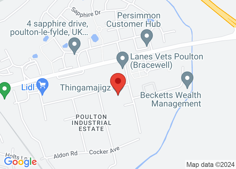 Map showing location of Thingamajigz