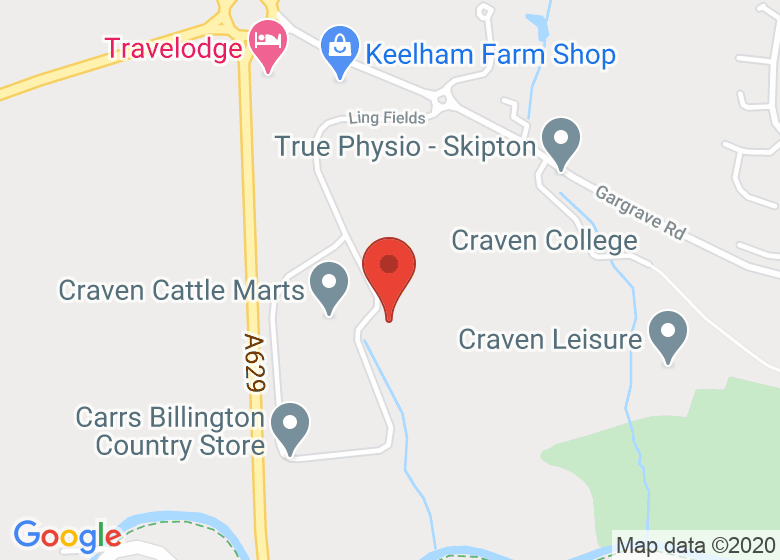 Map showing location of Craven Cattle Marts