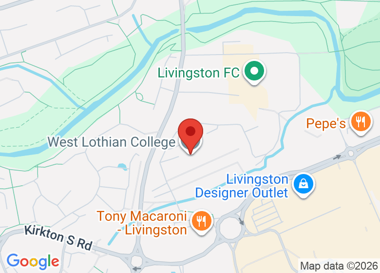 Map showing location of West Lothian College