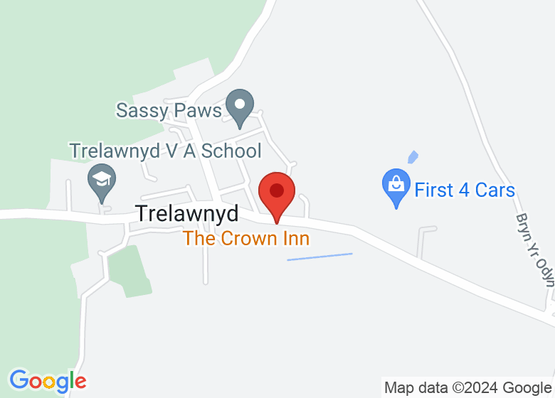 Map showing location of Trelawnyd Memorial Hall
