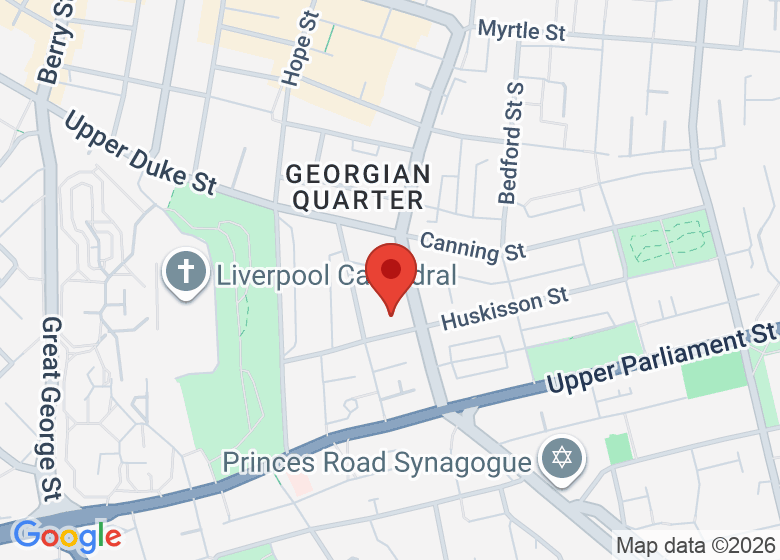 Map showing location of St Bride's Church Liverpool
