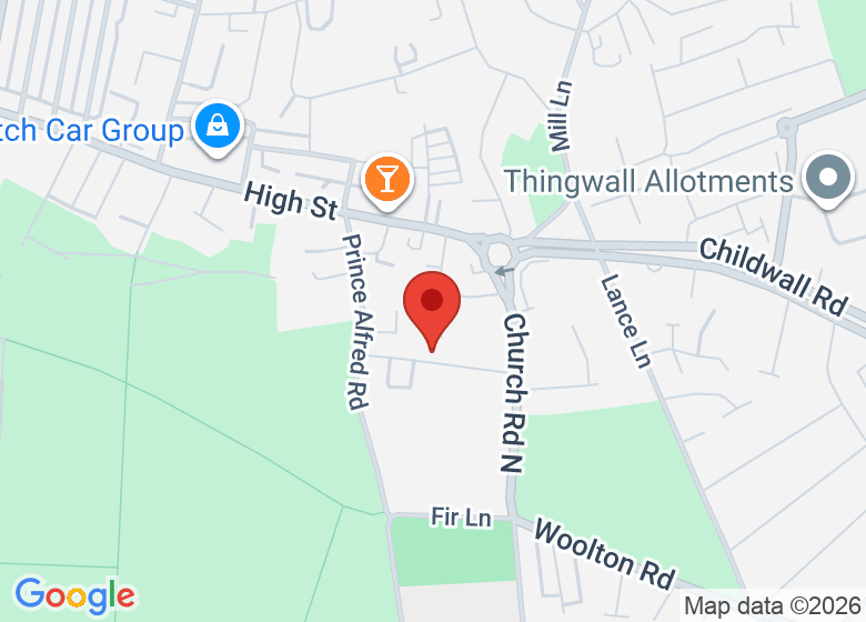 Map showing location of Holy Trinity Church Hall