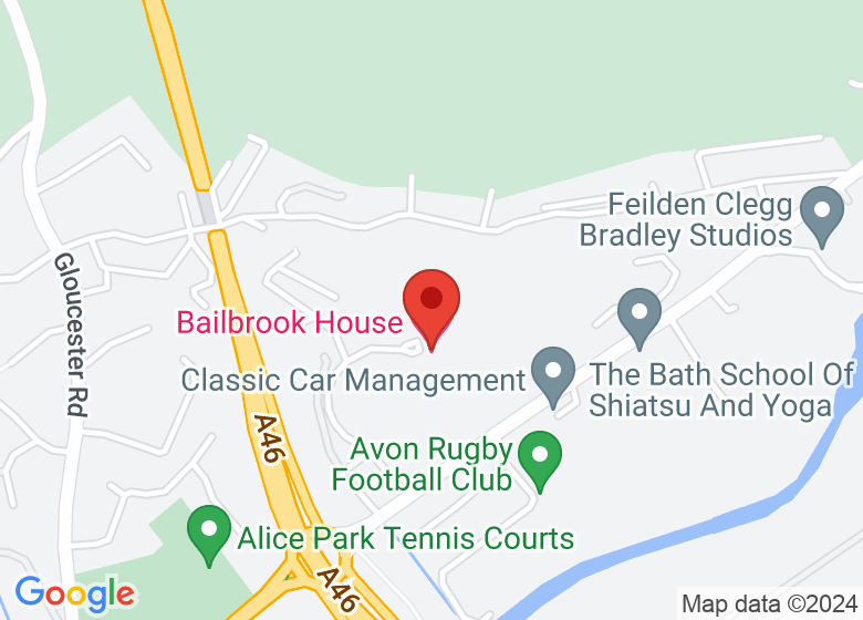 Map showing location of Bailbrook House Hotel