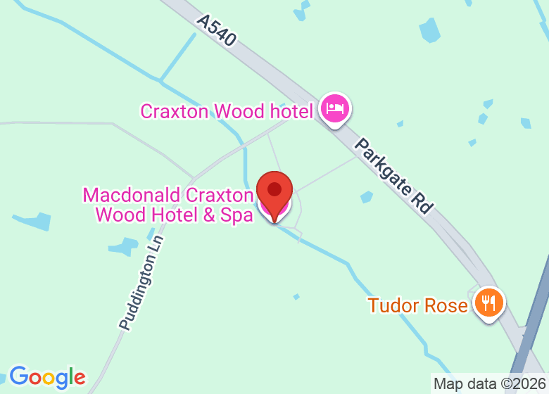 Map showing location of Macdonald Craxton Wood Hotel & Spa