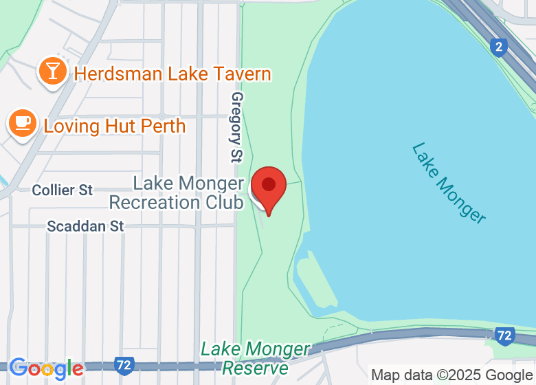 Map showing location of Lake Monger Recreation Club