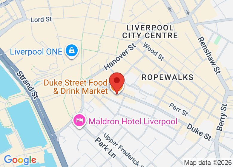 Map showing location of Duke Street Food & Drink Market