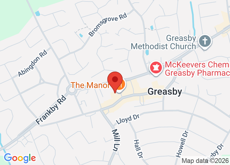 Map showing location of The Manor