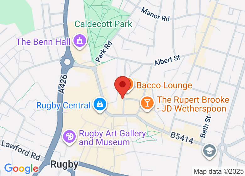 Map showing location of Club Yoga