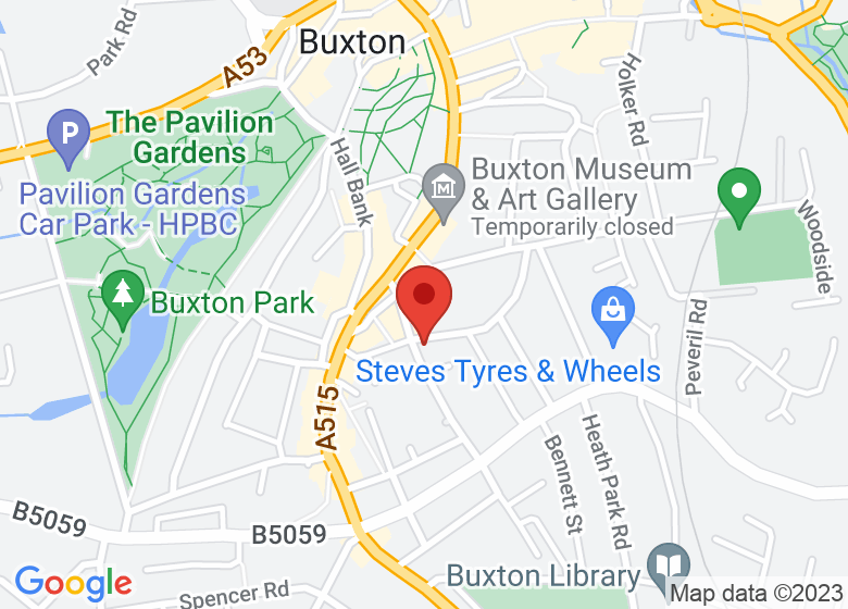 Map showing location of Brick Cafe