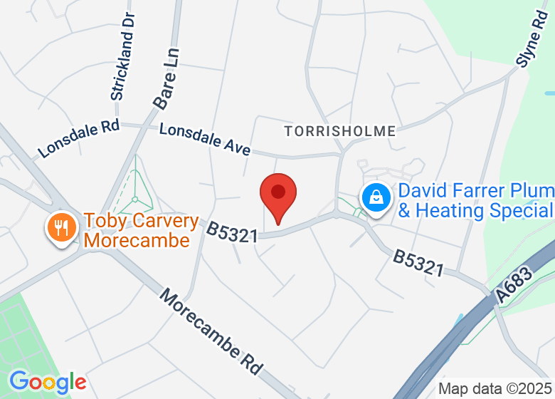 Map showing location of Torrisholme Taps