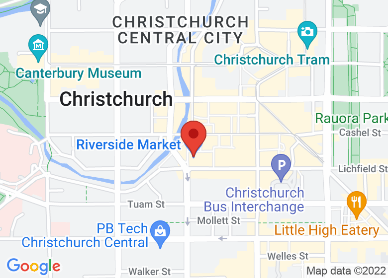Map showing location of Riverside Market - Espresso Studio