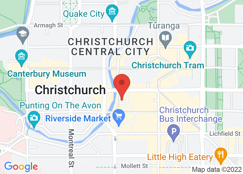 Map showing location of Zodiac Bar