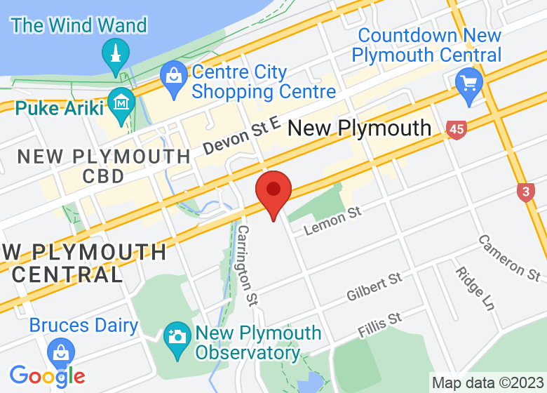 Map showing location of New Plymouth District Council