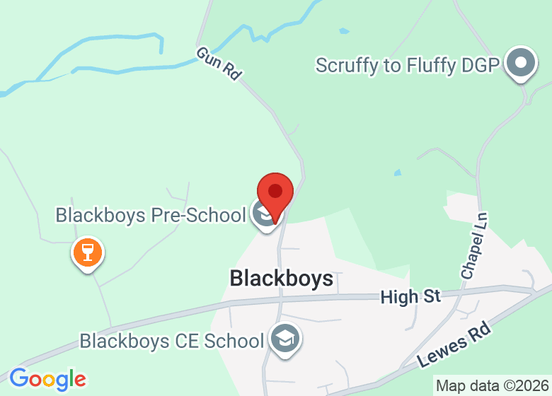 Map showing location of Blackboys Village Hall