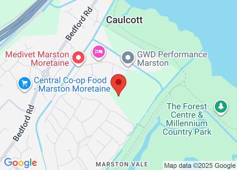 Map showing location of Marston Moreteyne Community Centre