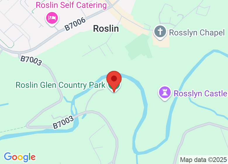Map showing location of Roslin Glen Country Park