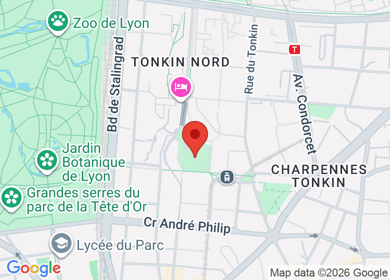 Carte montrant l'emplacement de Chez les Tonkin Tigers, au parc de l'Europe