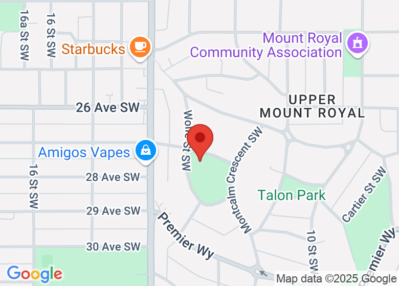 Map showing location of South Mount Royal Park