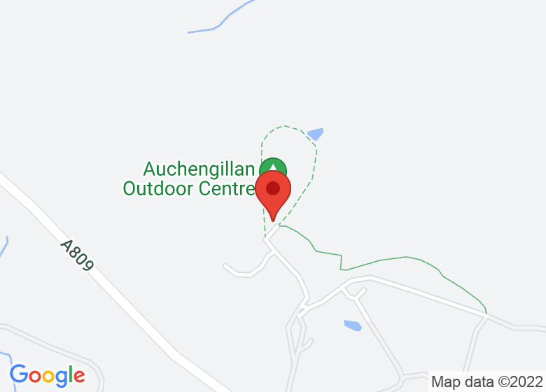 Map showing location of Auchengillan International Outdoor Centre