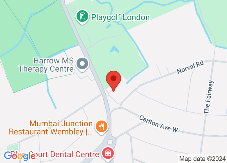 Map showing location of St Cuthbert’s Church, North Wembley