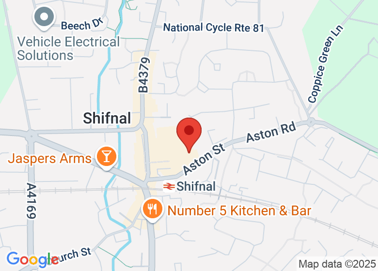 Map showing location of Shifnal Village Hall