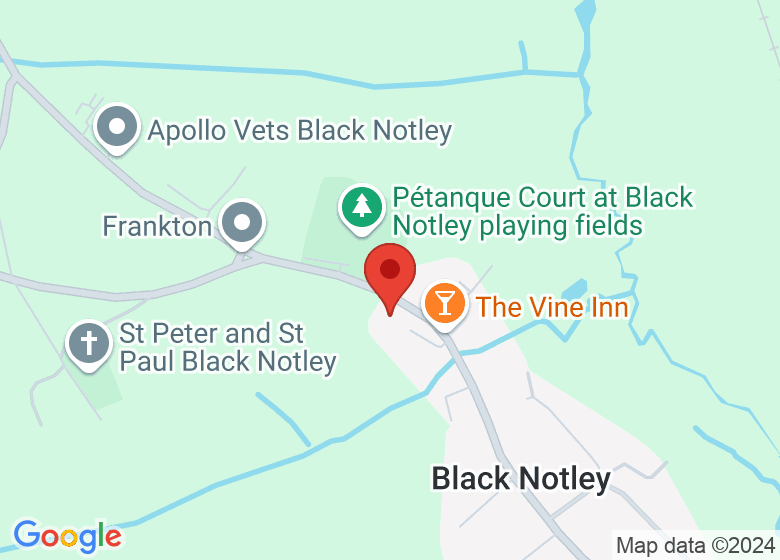 Map showing location of Black Notley Village Hall