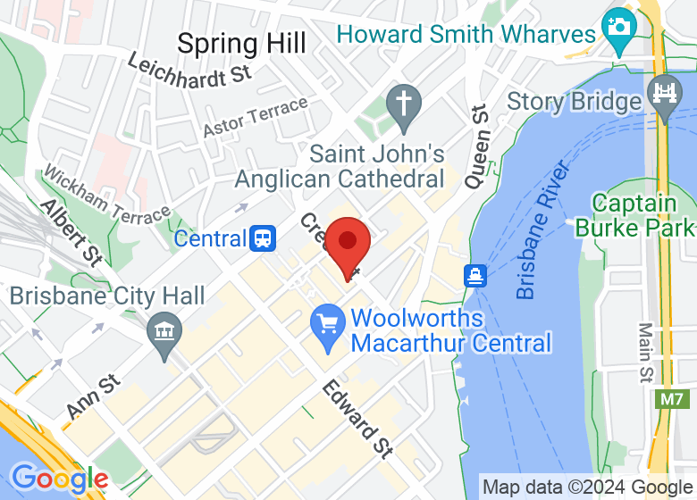 Map showing location of The University of Queensland - Brisbane City