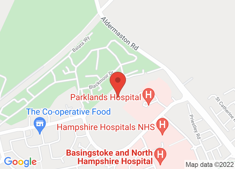 Map showing location of Rooksdown Skatepark