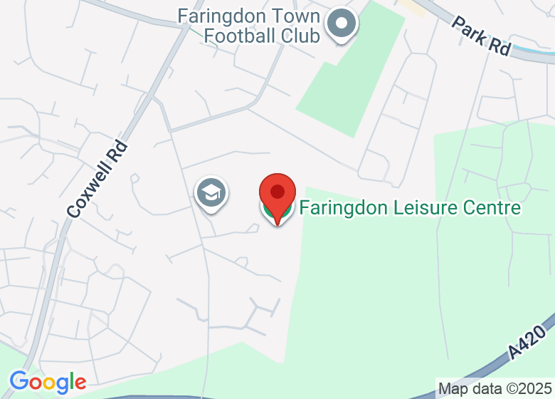 Map showing location of Faringdon Leisure Centre