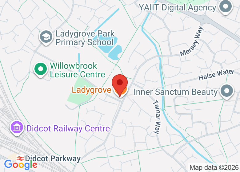 Map showing location of Ladygrove Park