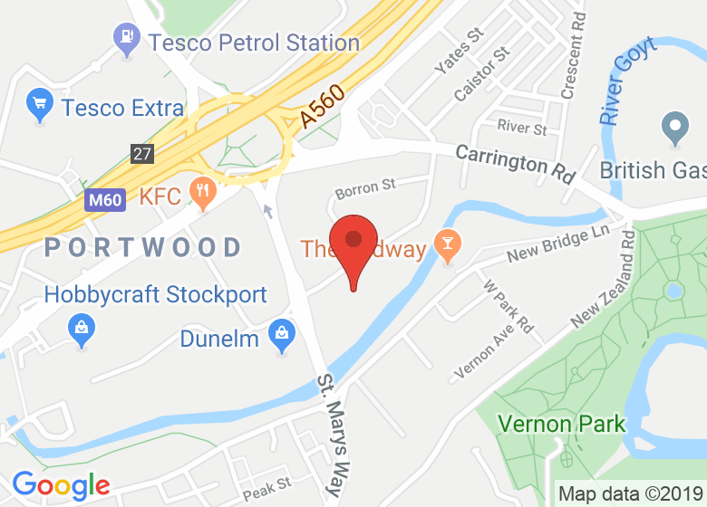 Map showing location of Tiva Pole Studios