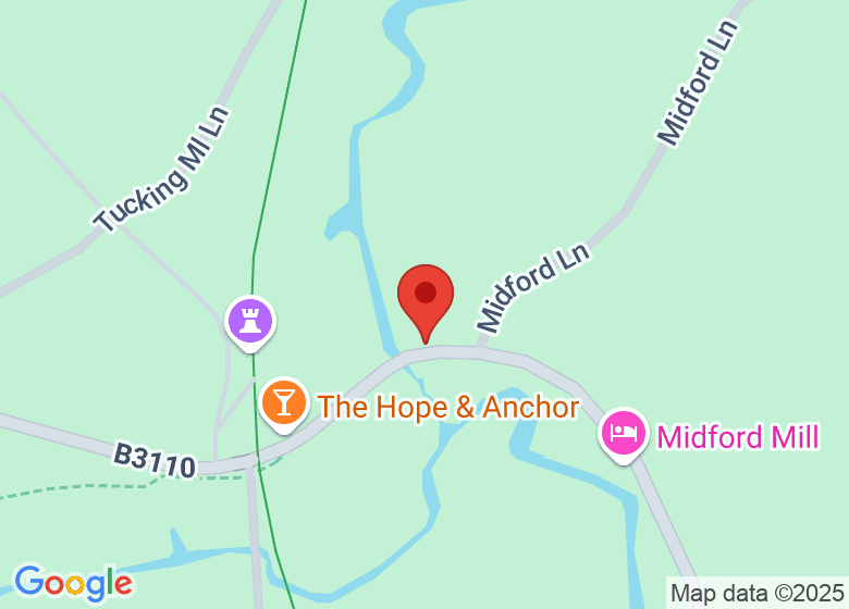 Map showing location of The Meadow by Midford Brook