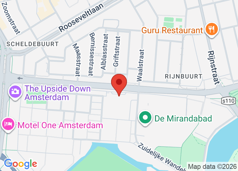 Kaart met locatie van Dynamo buurtkamer Rivierenhuis