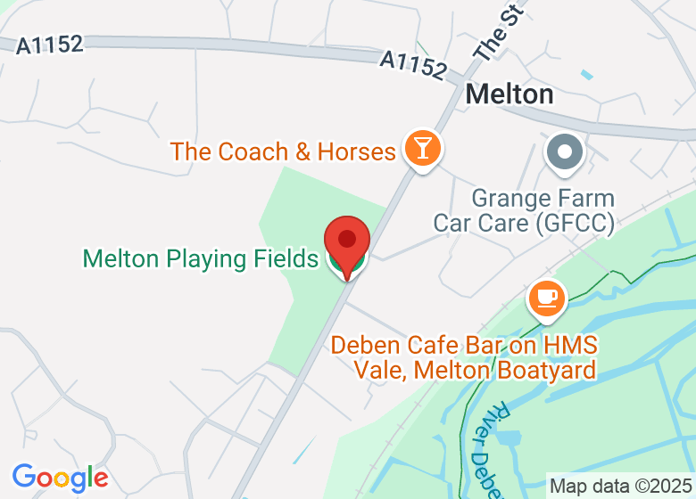Map showing location of The Pavillion, Melton Playing Fields