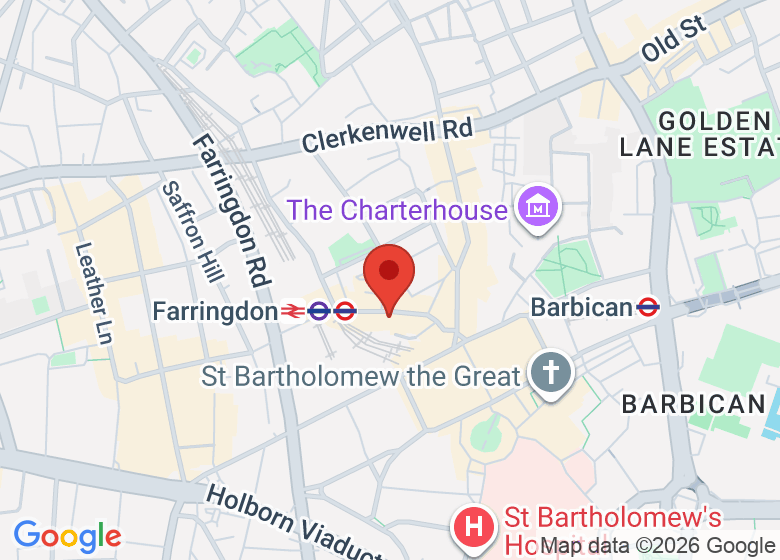 Map showing location of Alan Baxter Gallery 