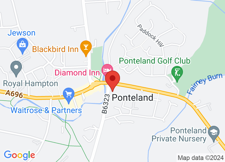 Map showing location of Ponteland Methodist Church