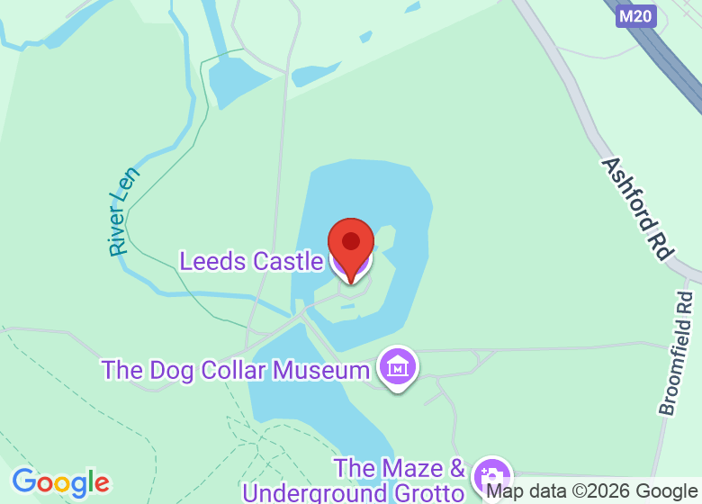 Map showing location of Leeds Castle