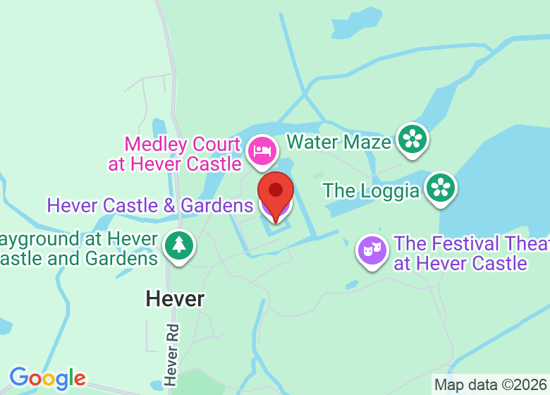 Map showing location of Hever Castle & Gardens