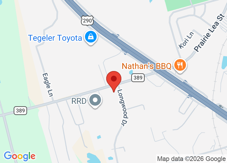 Map showing location of Brenham Police Department