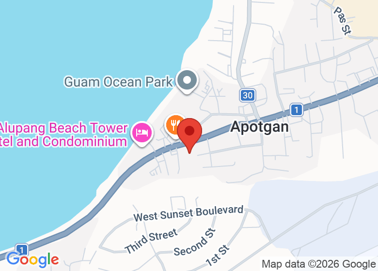 Map showing location of Elite Guam Dance Academy