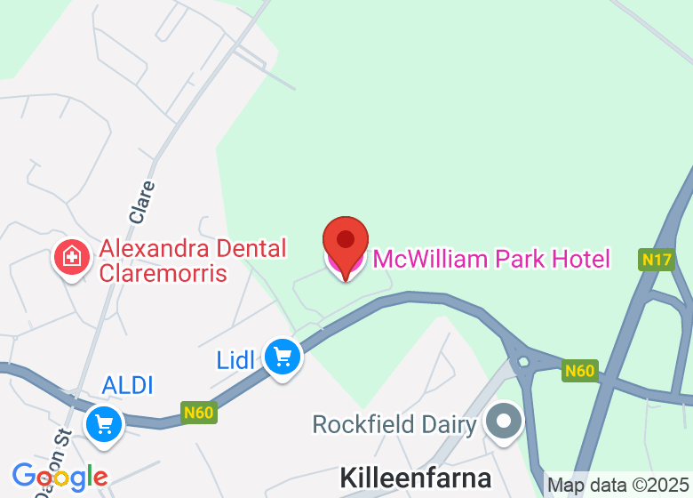 Map showing location of McWilliam Park Hotel